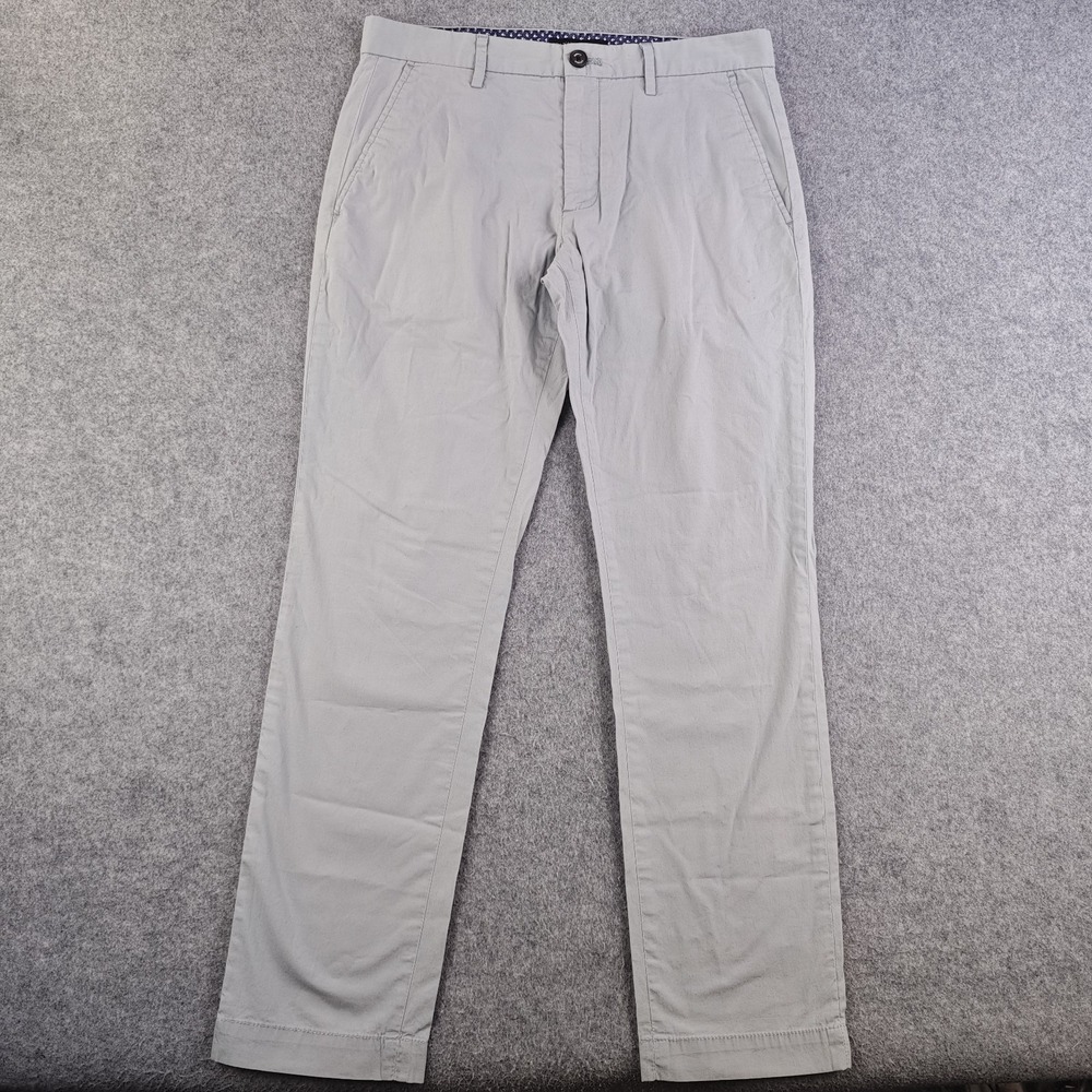 Banana Republic Aiden Chino Pants Mens 30x30 Gray Flat Front Cotton Stretch